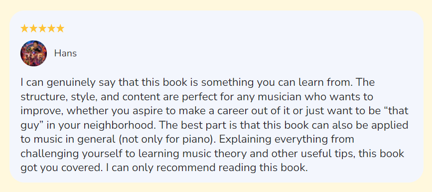 Virtuoso piano guidebook customer review