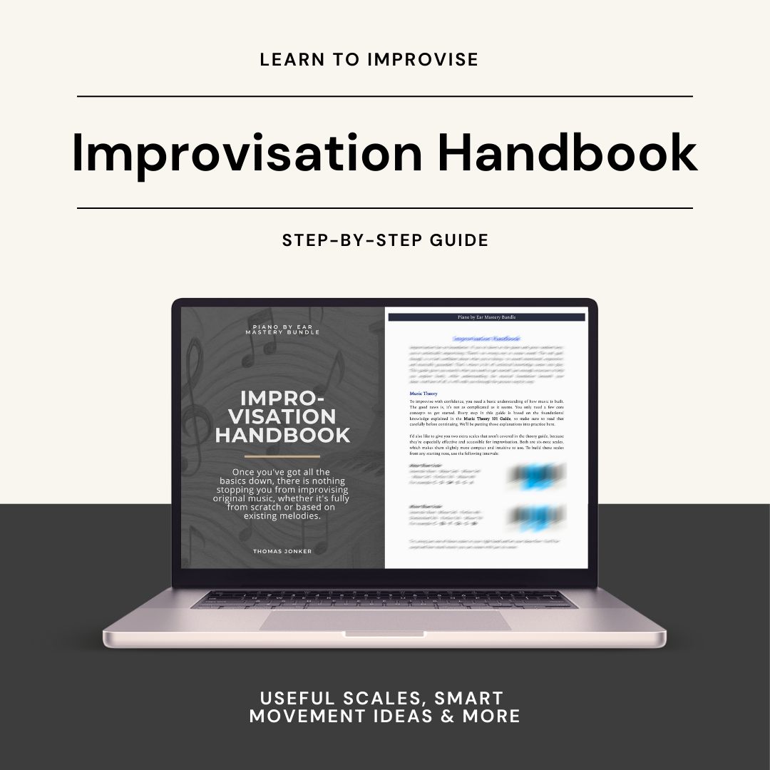Improvisation handbook, including step-by-step guide on how to improvise music on the piano