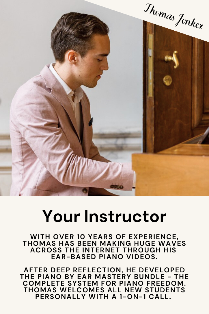 Piano by ear mastery bundle instructor: Thomas Jonker, a passionate and succesful pianist from Amsterdam