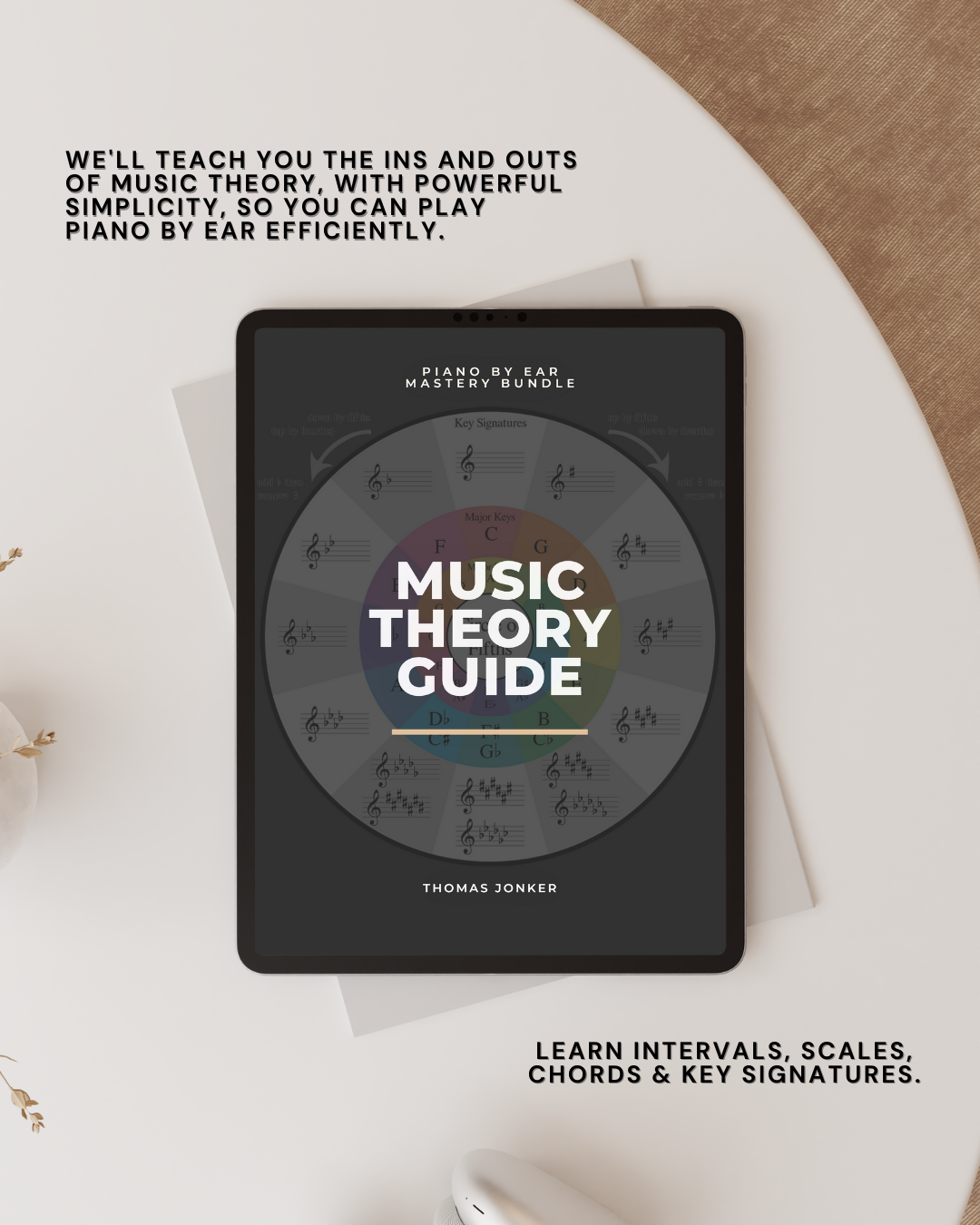 Music theory guide, including intervals, scales, chords and key signatures