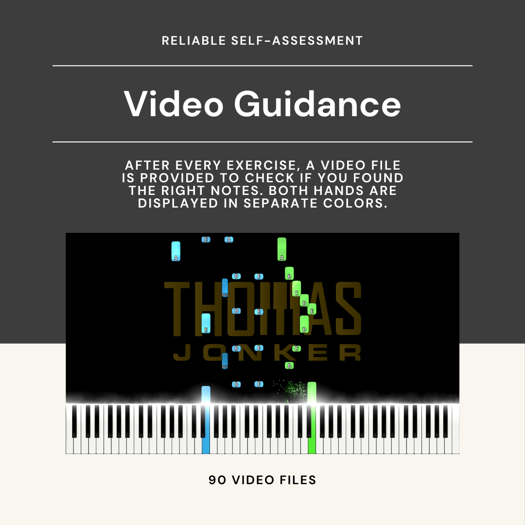 Reliable self-check exercises for playing piano by ear